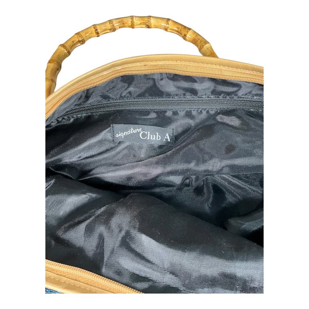 Tapestry Jungle Print Bamboo Handle Tote Bag - Multicolor - Picture 11 of 13